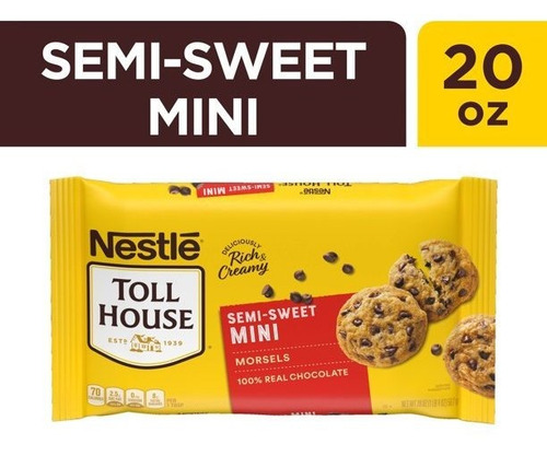 Nestle Toll House Chispas Chocolate Semi Mini 566grs.