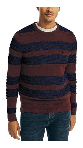 Sueter Rayado Tejido Acanalado Espiga Nautica Hombre Talla S