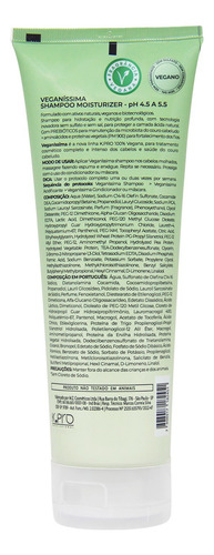 K.pro Shampoo Moisturizer Veganíssima Vegano Sem Sal 240ml