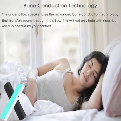 Altavoces de almohada Bluetooth para dormir, altavoz inalámbrico de  almohada de conducción ósea, mini altavoz debajo de la almohada, máquina de  sonido