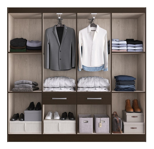 Placard Ropero Armario Dormitorio 8 Puertas + Zapatera