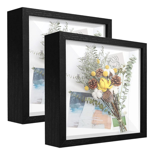 Touyinger 8x8 Black Shadow Box Frame Display Vitrina (2 Paqu