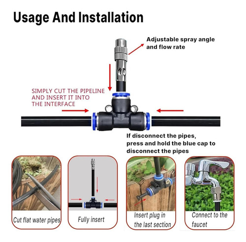 Sistema De Riego Automático Para Jardín Curvo De 360 Grados,