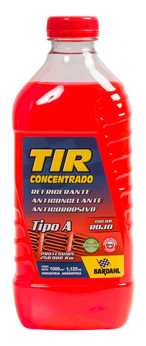 Refrigerante Concentrado Bardahl Tir Rojo X 1 Litro