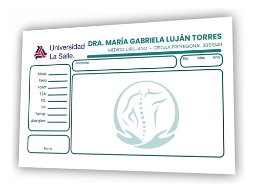 1000 Recetarios Médicos ½ Carta Opalina 90 Gr. Diseño Gratis