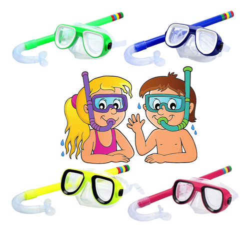 Óculos Mergulho Snorkel Infantil Juvenil Silicone Natação