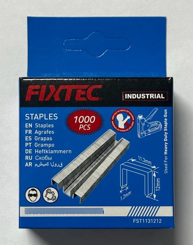 Caja Con 1000 Grapas 11.3mmx 1.2mm X 12mm Engrapadora Fixtec