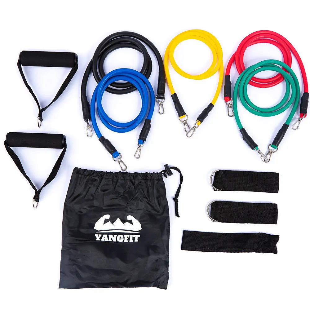 Kit Elásticos de Resistência 150LB com 5 Faixas para Musculação