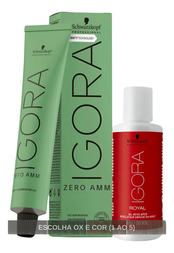 Kit Ox 0 Ao 5 E Coloração Schwarzkopf Igora Zero Amm 60g