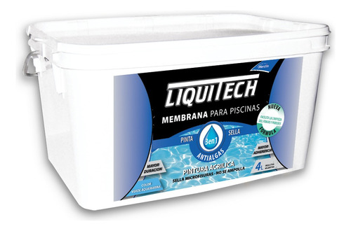 Pintura Para Piscinas Cemento 3 En 1 -  Liquitech 4 Litros