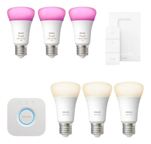 Kit De Inicio Philips Hue 3 Color + 3 Blanco + 1 Switchdim