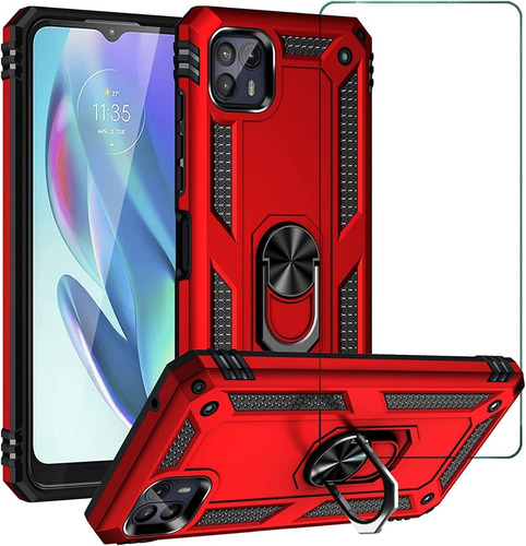 Funda Iron + Vidrio Para Motorola G50 (5g) Con Anillo 360