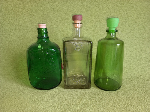 Lote De 3 Botellas Decorativas - Recicladas