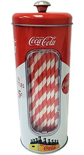 La Lata Box Company Coke Holder Lata Con 20 Pajitas De Papel