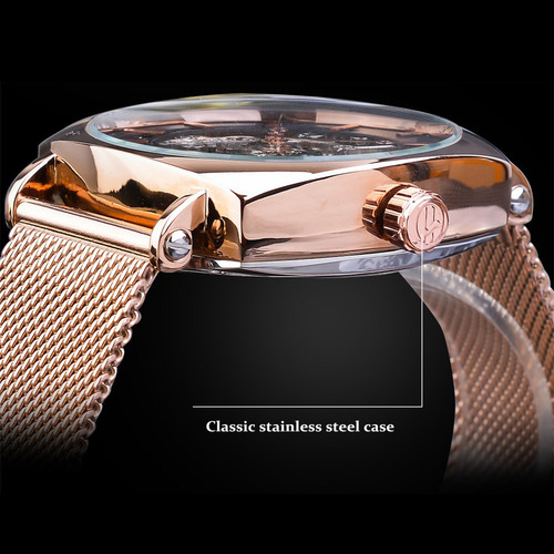 Reloj Mecánico Automático Para Hombre Con Esfera Esquelética