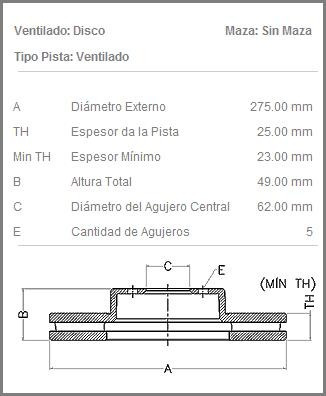 Juego De Disco De Freno Toyota Rav 4 5p (01') 01/06