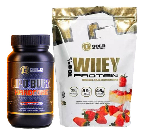 Combo Gold Nutrition Whey Protein 2lb + Llipoburn 120 Caps