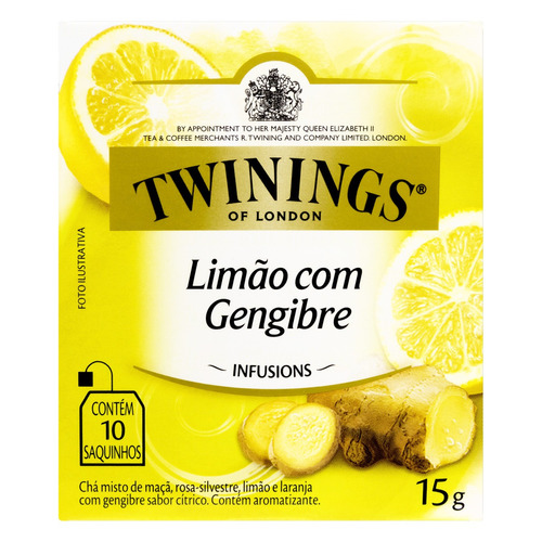 Chá Twinings limão com gengibre em sachê 15 g 10 u