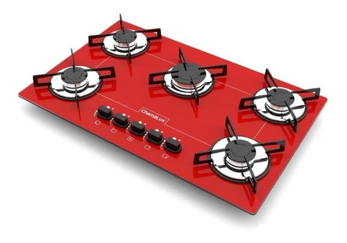 Fogão cooktop gás Chamalux Cooktop 5 bocas ultra chama vermelho 110V/220V