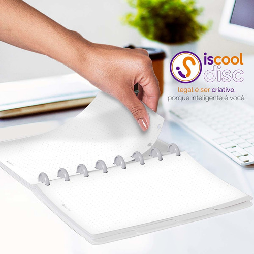 Refil Caderno Disco Inteligente Pontilhado 50 F 90g Pequeno Cor Branco