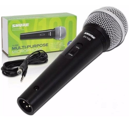 Microfone Shure Vocal C/ Fio Sv100 | 2 Anos Garantia