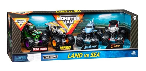 Spin Master Monster Jam Land Vs Sea 4-pack