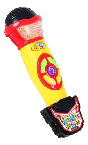 Microfono Musical Inalambrico Y Grabador Infantil Color Amarillo