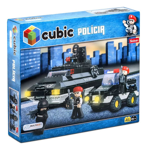 Cubic Polícia Blindado Choque 3 Em 1 Compatível Lego 311pcs