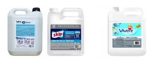 Skip Jabón Liquido X 5 Lt + Vivere X 5 Lt  + Perfumina X 5 L