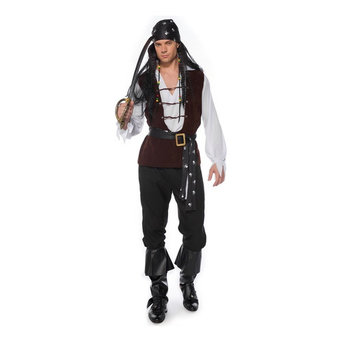 Disfraz De Capitán Jack Sparrow Deluxe Para Hombre Adulto