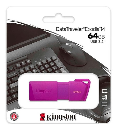 Pendrive Flash Usb Kingston De 64 Gb Exodia Color Violeta