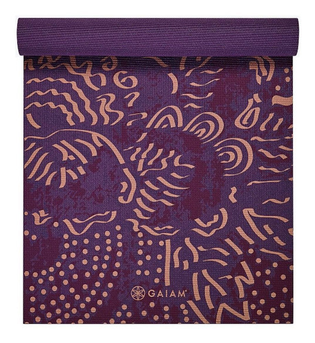 Tapete Yoga Gaiam Mat Classic Pvc Estampado 4mm Color Violeta/rosa