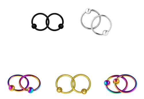 5 Pares De Anillos De Piercing De Aro Tragus Para El Trago