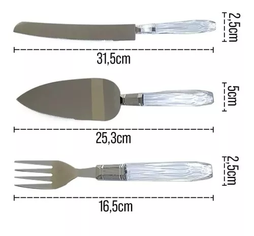 Jogo Espátulas Talher Bolo 8Pc Pérola Hauskraft Kit Sobremesa