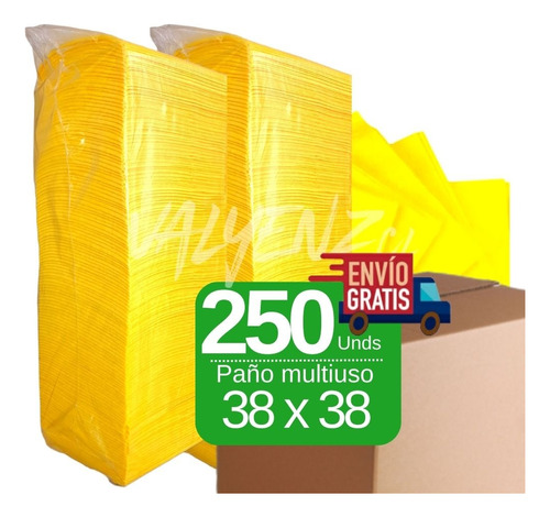 Caja Paños Amarillo Multiuso Al Mayor - 38cm X 38cm - 250uni