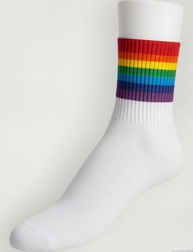 Waa Tin Largo Rayas Orgullo Gay Lgbt Arcoiris 23-26 Cm 1