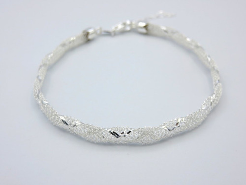 Pulsera Plata Tejida Inflada, Envíos A Todo El País.