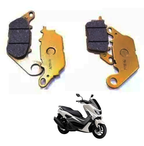 Par Pastilhas De Freio Traseira + Dianteira Yamaha Nmax 160