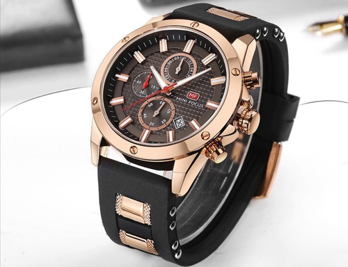 Relógio Masculino Original Dourado Minifocus Frete Gratis !!