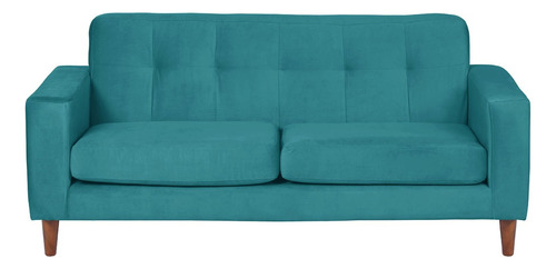 Sofa Salerno 3c Tela  Velvet  Turquesa