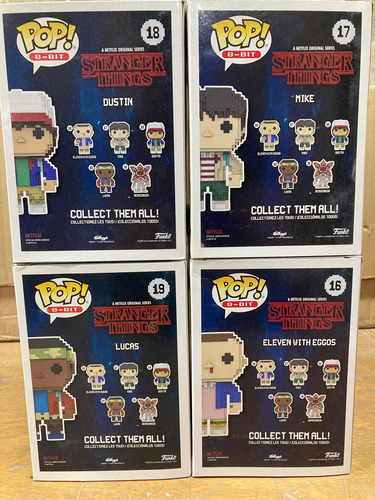 Stranger Things 8-bit Funko Pop Eleven Mike Dustin Lucas Set