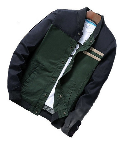 Chaqueta De Moda Informal Verde Ajustada Para Jóvenes