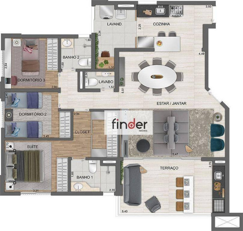 Imagem 27 de 30 de Unique Green Parque Toronto | Eztec Na Rua Ocrisia, 100. Apartamento À Venda, 112m², 4 Dormitórios Com Suíte, 2 Vagas E Lazer De Clube. Emerald Eztec - Ap13456