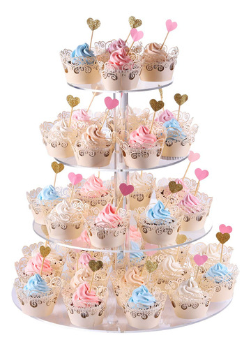 Soporte Redondo De 4 Niveles Para Cupcakes De 40 Cm