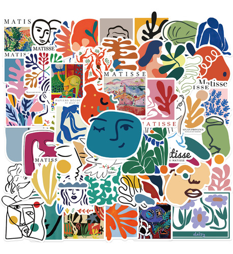 50 Pegatinas De Arte Abstracto De Matisse, Dibujos Animados,