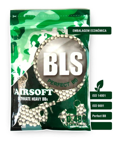 Munição Airsoft Bls Bbs 6mm 0.48g 1000 Esferas Sniper Bbs48