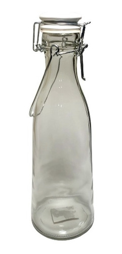 Botella Vidrio Con Tapon Cierre Resosrte Ceramica 1 Litro
