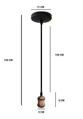 Cable colgante para lámpara de techo - E27 - 130cm