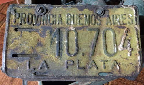 Antigua Patente Moto La Plata