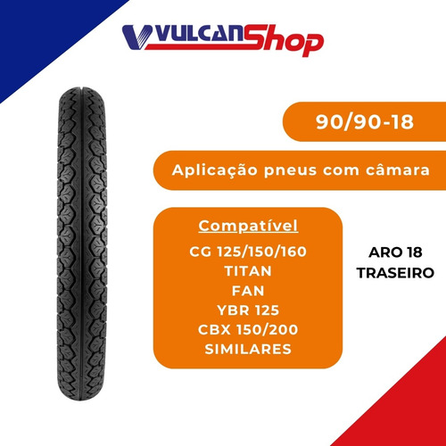 Pneu 90/90-18 Traseiro S/câmara Cg 125/150/160 Titan Technic
